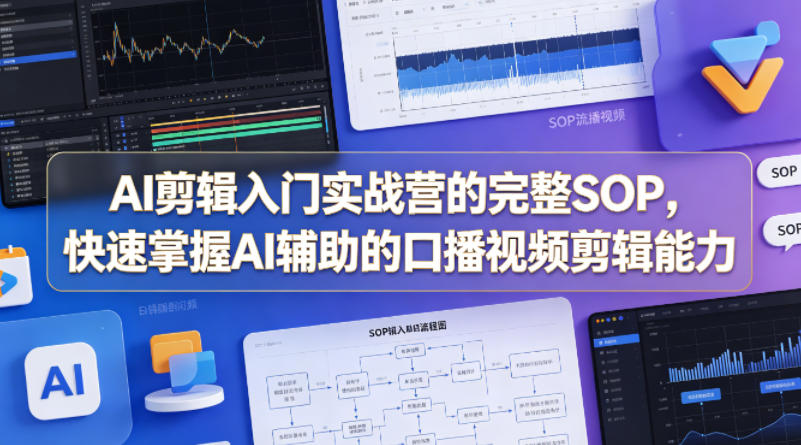 AI剪辑入门实战营的完整SOP，快速掌握AI辅助的口播视频剪辑能力|网创挖金社