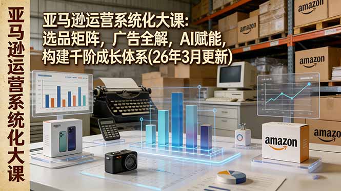 亚马逊运营系统化大课：选品矩阵，广告全解，AI赋能，构建千阶成长体系(26年3月更新|网创挖金社