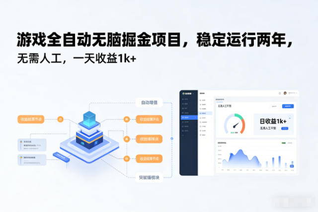 游戏全自动无脑掘金项目，稳定运行两年，无需人工，一天收益1k+【揭秘】|网创挖金社