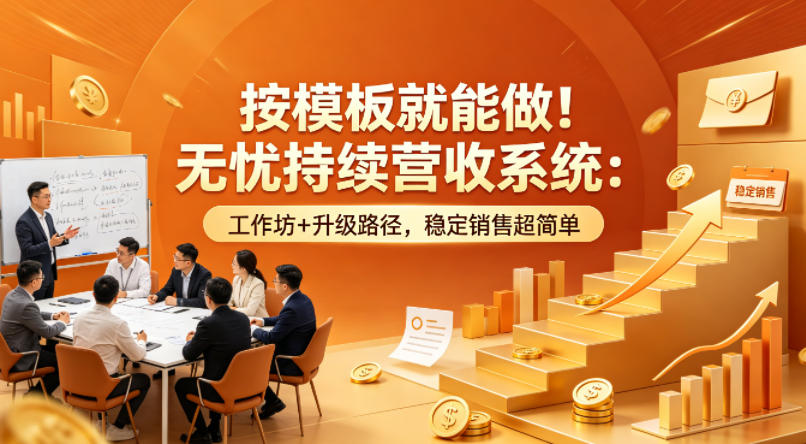 按模板就能做!无忧持续营收系统:工作坊+升级路径,稳定销售超简单【原创双语字幕】|网创挖金社