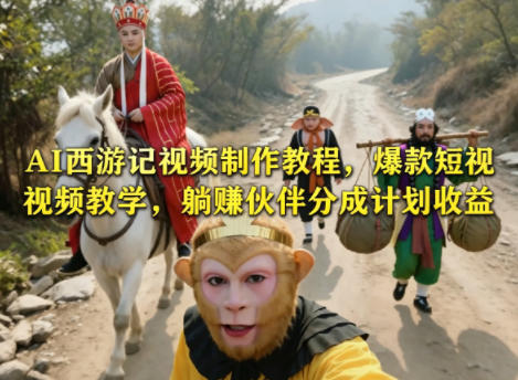 AI西游记视频制作教程，爆款短视频教学，躺賺伙伴分成计划收益|网创挖金社