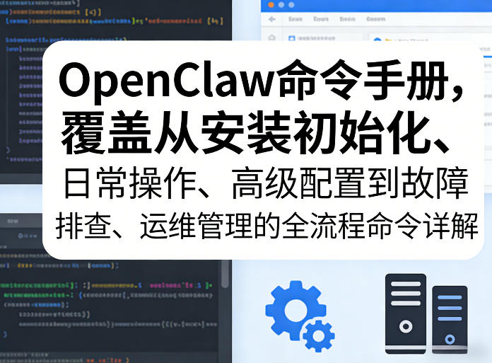 OpenClaw命令手册，覆盖从安装初始化、日常操作、高级配置到故障排查、运维管理的全流程命令详解|网创挖金社