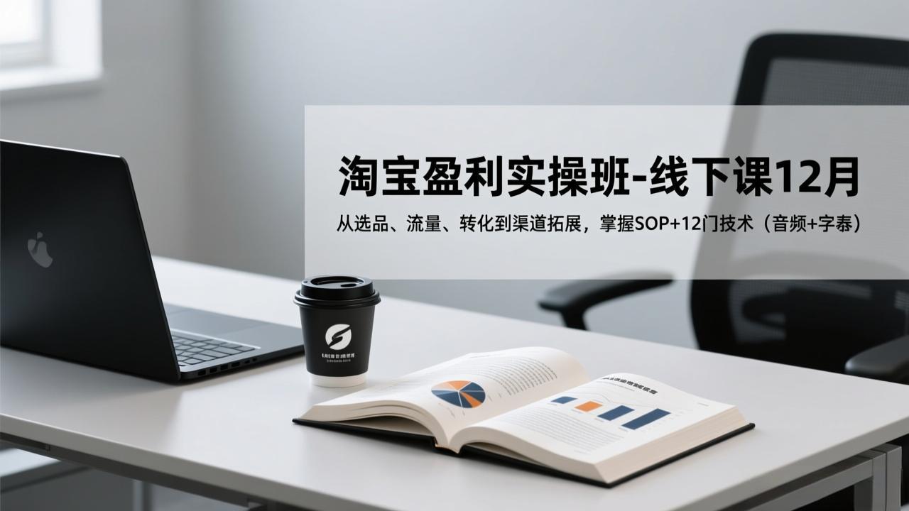 淘宝盈利实操班-线下课12月，从选品、流量、转化到渠道拓展，掌握SOP+12门技术(音频+字幕|网创挖金社