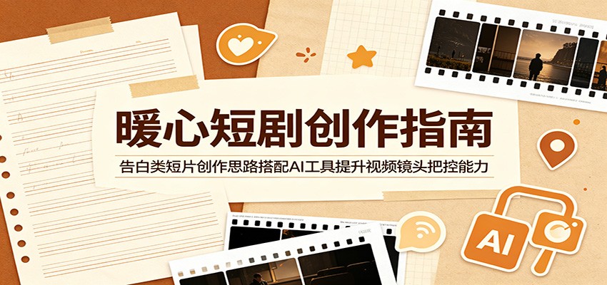 暖心短剧创作指南：告白类短片创作思路搭配AI工具提升视频镜头把控能力|网创挖金社