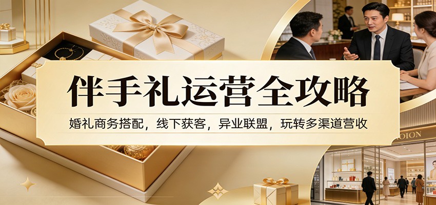 伴手礼运营全攻略：婚礼商务搭配，线下获客，异业联盟，玩转多渠道营收|网创挖金社