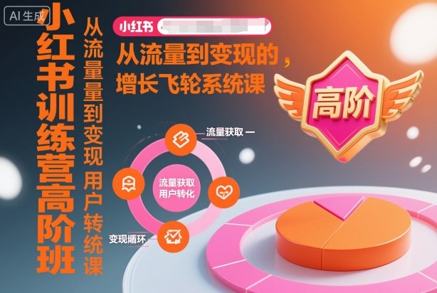 小红书训练营高阶班，从流量到变现的增长飞轮系统课|网创挖金社