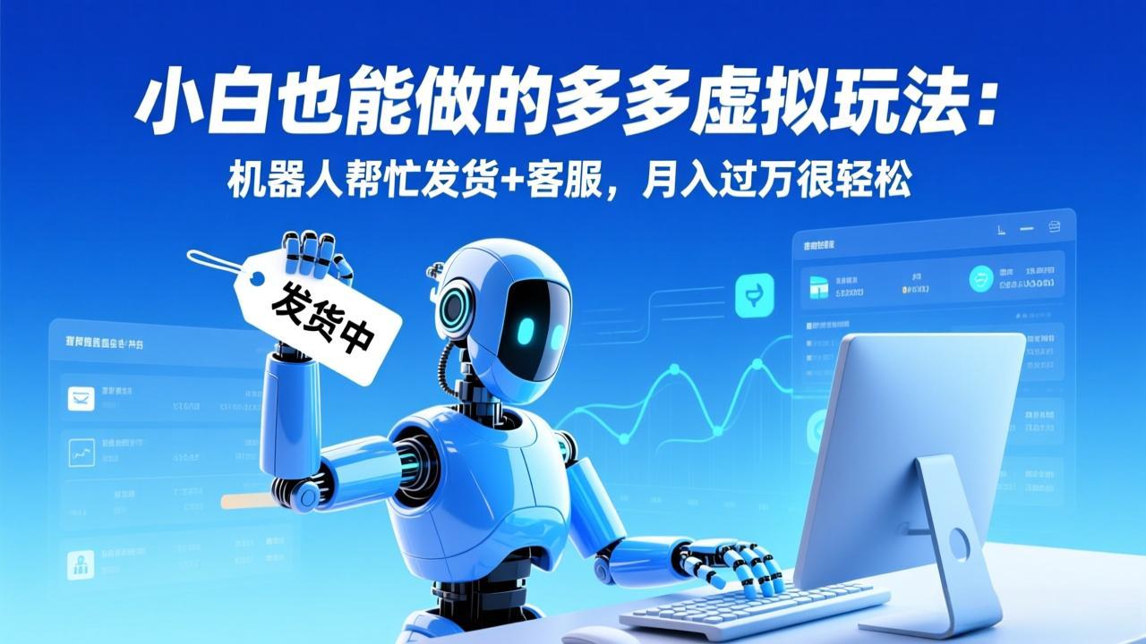 小白也能做的多多虚拟玩法：机器人帮忙发货+客服，月入过万很轻松|网创挖金社