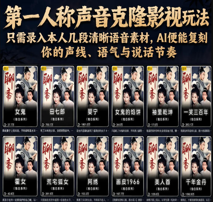 第一人称声音克隆影视玩法，只需录入本人几段清晰语音素材，AI便能复刻你的声线、语气与说话节奏|网创挖金社