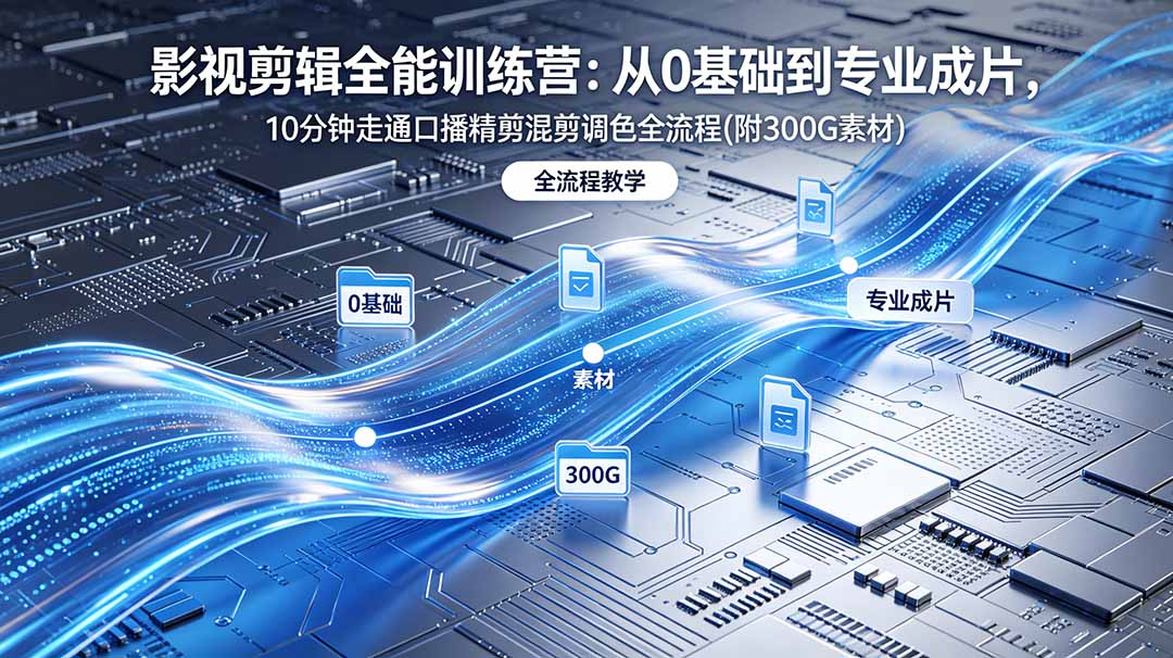 2026影视剪辑全能实战课｜0基础到专业成片，全流程教学，高清带300G素材|网创挖金社