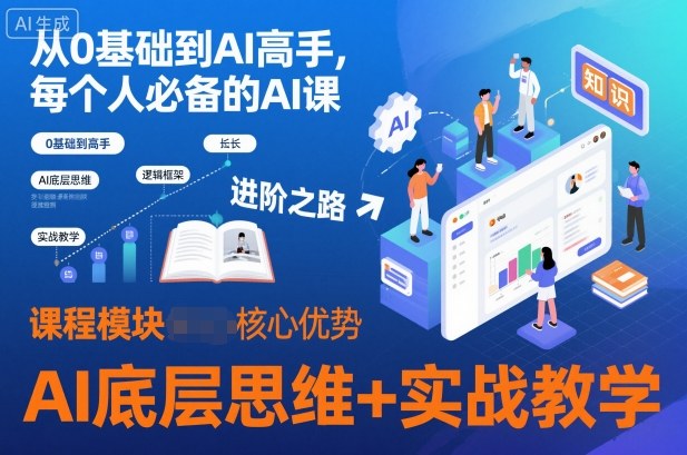 从0基础到AI高手，每个人必备的AI课，AI底层思维+实战教学|网创挖金社