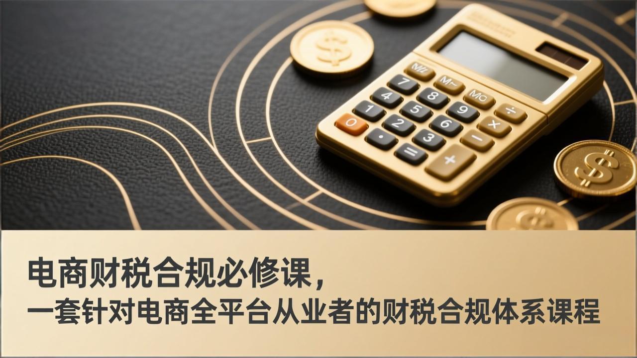 电商财税合规必修课,是一套针对电商全平台从业者的财税合规体系课程|网创挖金社