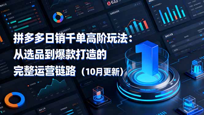 拼多多日销千单高阶玩法：从选品到爆款打造的完整运营链路(10月更新|网创挖金社