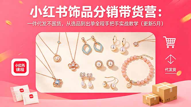 小红书饰品分销带货营：一件代发不囤货，从选品到出单全程手把手实战教学(更新5月|网创挖金社