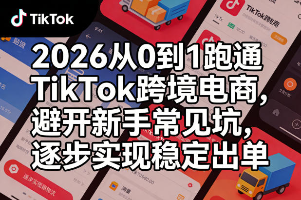 2026从0到1跑通TikTok跨境电商，避开新手常见坑，逐步实现稳定出单|网创挖金社