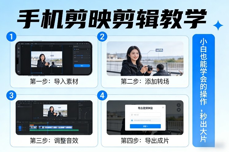 手机剪映剪辑教学，小白也能学会的操作，秒出大片|网创挖金社