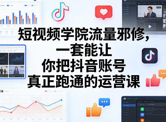 短视频学院流量邪修，一套能让你把抖音账号真正跑通的运营课|网创挖金社