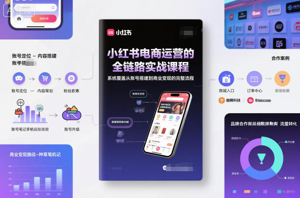 小红书电商运营的全链路实战课程,系统覆盖从账号搭建到商业变现的完整流程|网创挖金社