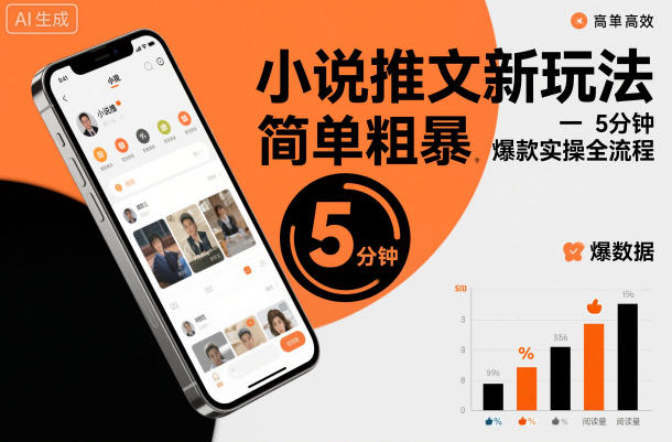 小说推文新玩法,简单粗爆,5分种一个爆款实操全流程|网创挖金社