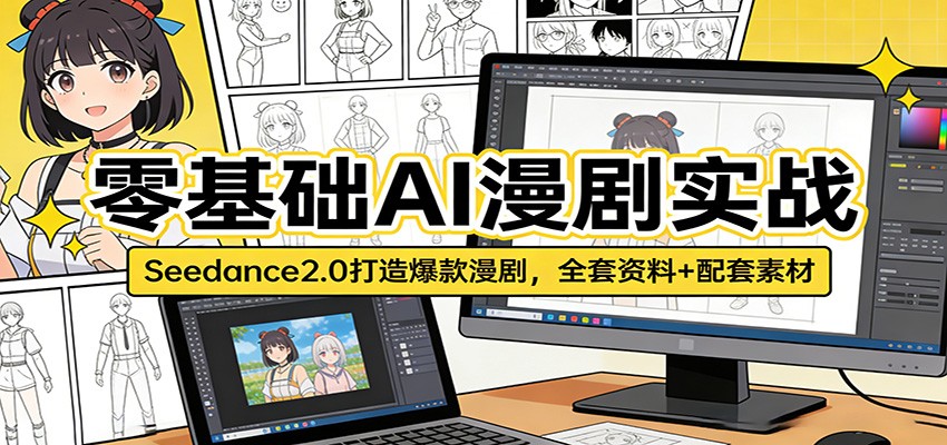 零基础AI漫剧实战：Seedance2.0打造爆款漫剧，全套资料+配套素材|网创挖金社