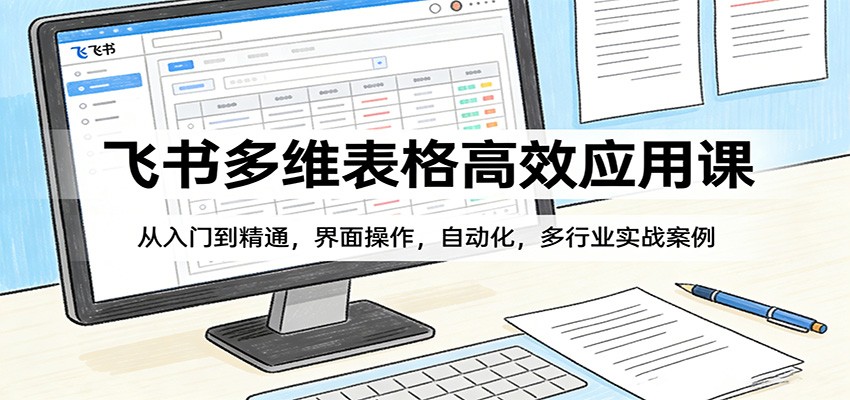 飞书多维表格高效应用课：从入门到精通，界面操作，自动化，多行业实战案例|网创挖金社