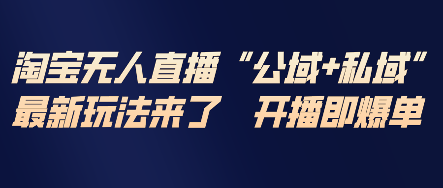 淘宝无人直播最新玩法，包含私域和公域两种玩法|网创挖金社