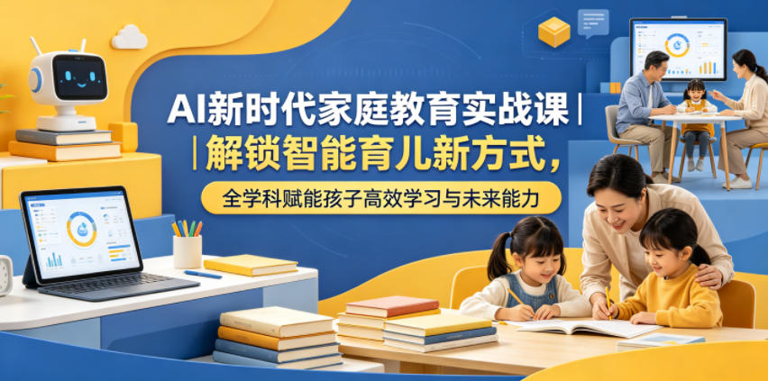 AI新时代家庭教育实战课｜解锁智能育儿新方式，全学科赋能孩子高效学习与未来能力|网创挖金社