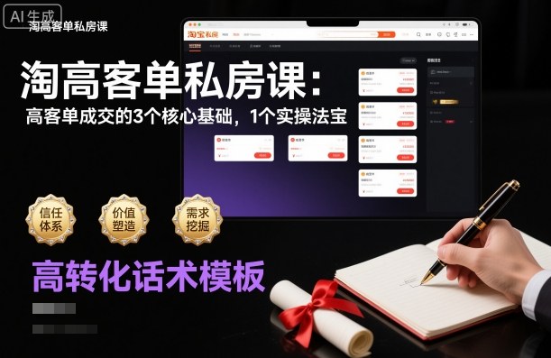 淘高客单私房课：高客单成交的3个核心基础，1个实操法宝|网创挖金社