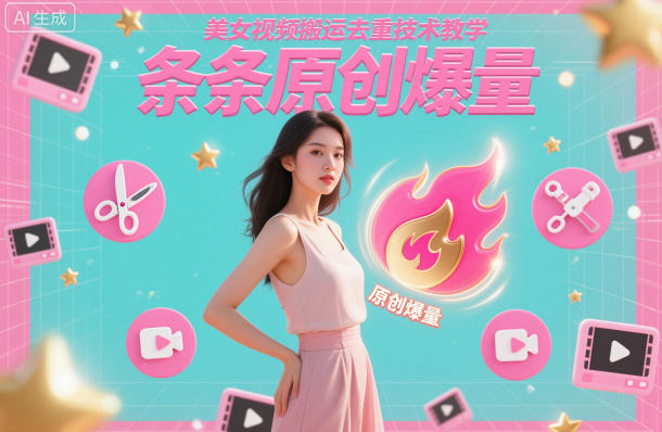 美女视频搬运去重技术教学，条条原创爆量|网创挖金社