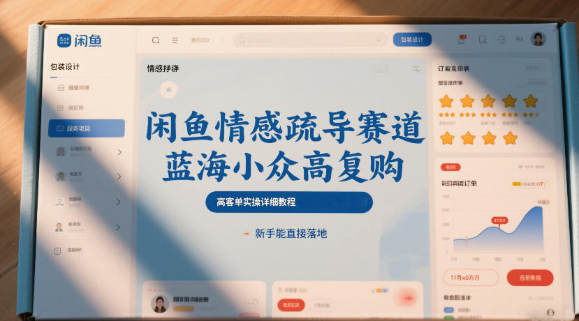 闲鱼情感疏导赛道，蓝海小众高复购，高客单实操详细教程，新手能直接落地|网创挖金社
