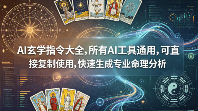 AI玄学指令大全，所有AI工具通用，可直接复制使用，快速生成专业命理分析|网创挖金社