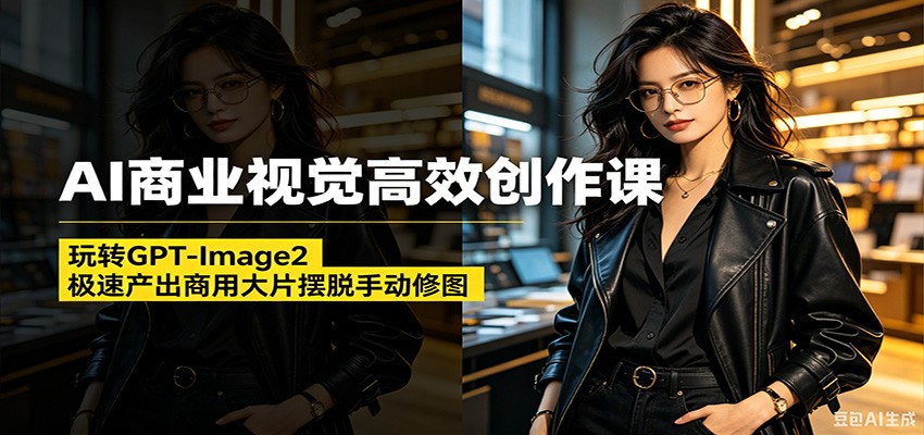 AI商业视觉高效创作课：玩转GPT-Image2，极速产出商用大片摆脱手动修图(更新)|网创挖金社