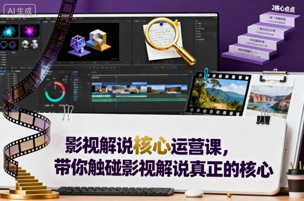 影视解说核心运营课，带你触碰影视解说真正的核心|网创挖金社