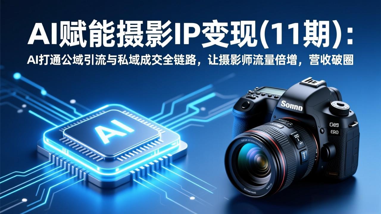 AI赋能摄影IP变现(11期|网创挖金社
