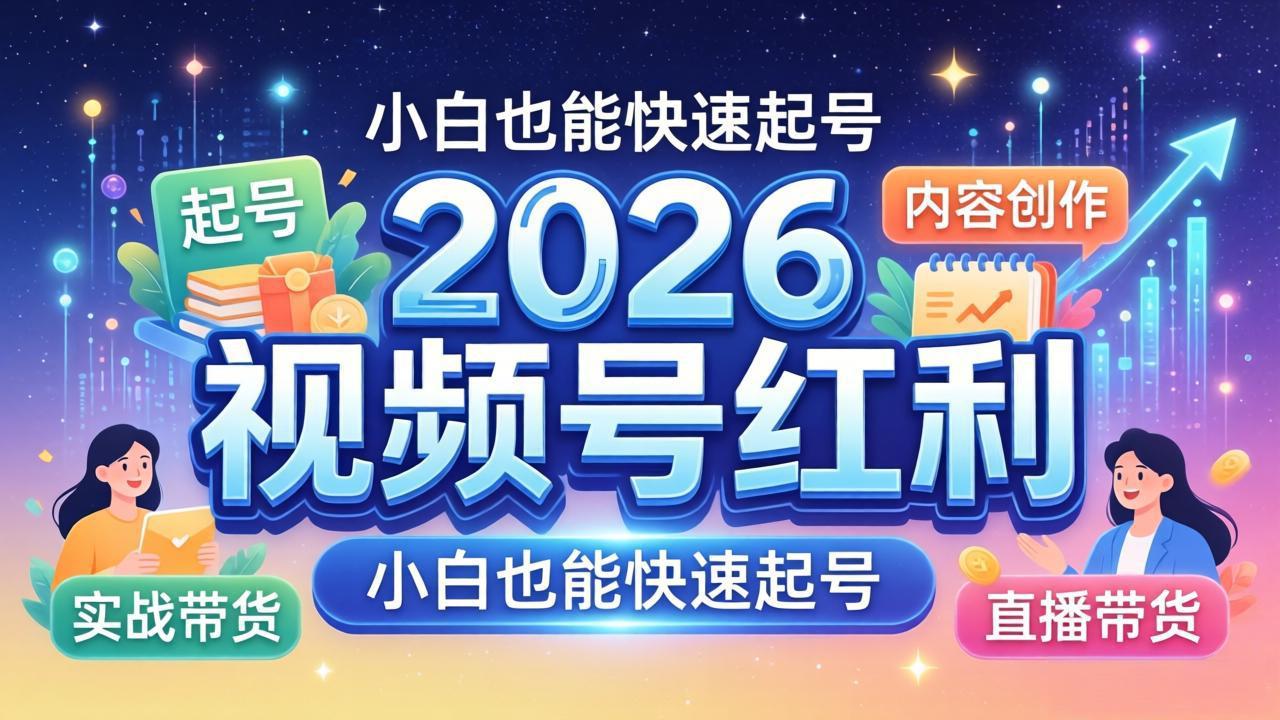 2026视频号红利实战营，大佬亲授起号、内容、直播、IP、投流、私域、矩阵全套落地打法|网创挖金社