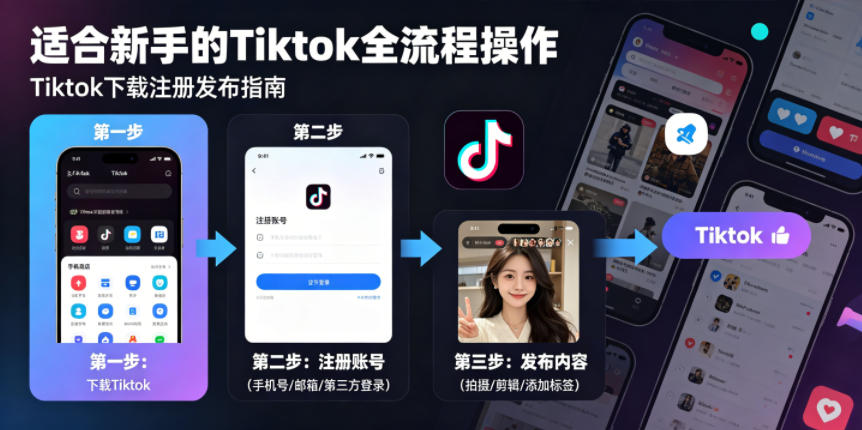 Tiktok下载注册发布，适合新手的Tiktok全流程操作|网创挖金社
