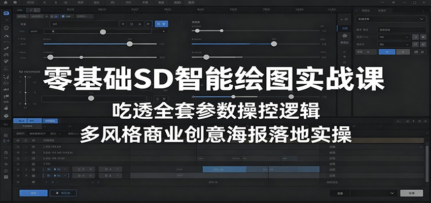 零基础SD智能绘图实战课：吃透全套参数操控逻辑，多风格商业创意海报落地实操|网创挖金社