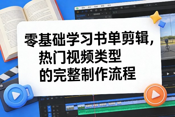 零基础学习书单剪辑，热门视频类型的完整制作流程(更新2026)|网创挖金社