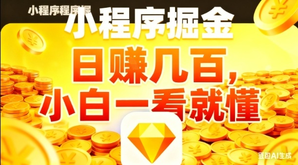 微信小程序掘金项目，日入几张，项目简单，小白一看就懂，5分钟就能学会上手操作【揭秘】|网创挖金社