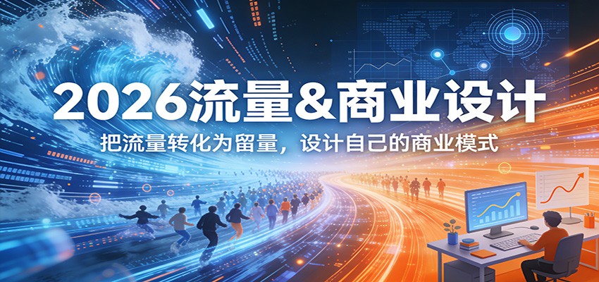 2026流量&商业设计，把流量转化为留量，设计自己的商业模式|网创挖金社