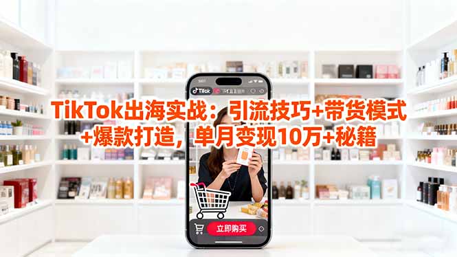 「TikTok出海实战」引流技巧+带货模式+爆款打造，单月变现10万+秘籍|网创挖金社