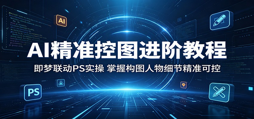 AI精准控图进阶教程：即梦联动PS实操，掌握构图人物细节精准可控|网创挖金社