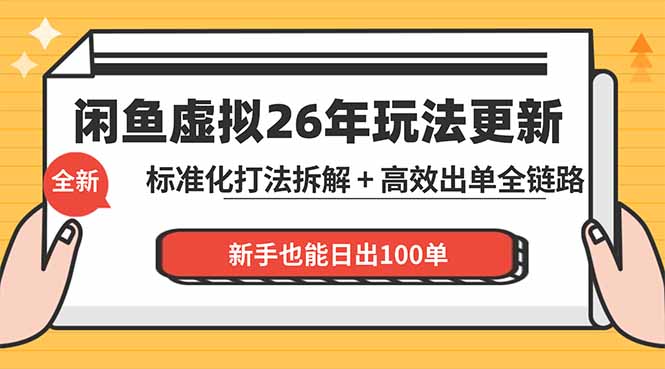 闲鱼虚拟从0到1系统化运营课程：标准化打法拆解 + 高效出单全链路教学，新手也能日出100单|网创挖金社