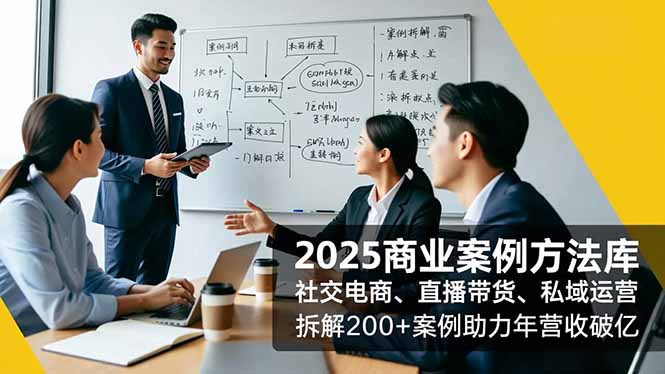 2025商业案例方法库，社交电商、直播带货、私域运营，拆解200+案例助力年营收破亿|网创挖金社