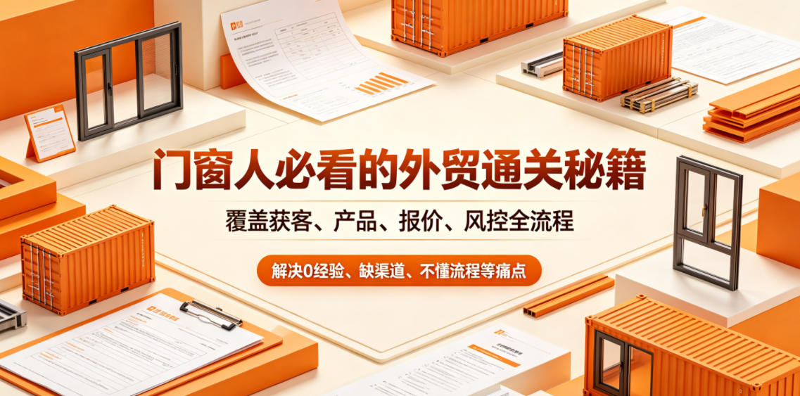 门窗人必看的外贸通关秘籍,块覆盖获客、产品、报价、风控全流程,解决0经验、缺渠道、不懂流程等痛点|网创挖金社