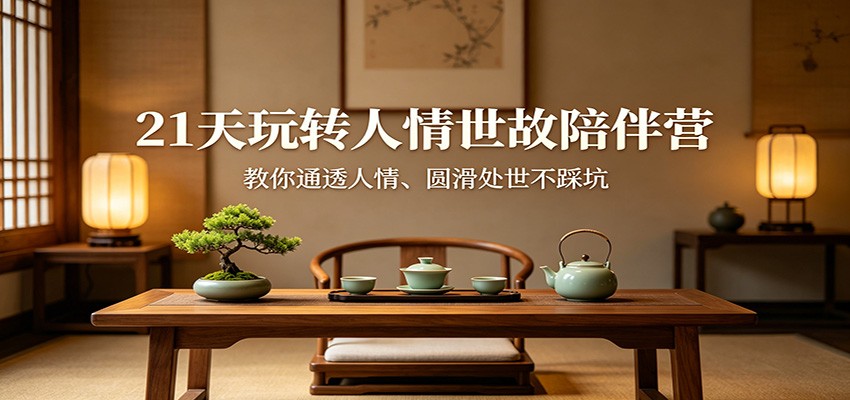 21天玩转人情世故陪伴营:教你通透人情、圆滑处世不踩坑|网创挖金社