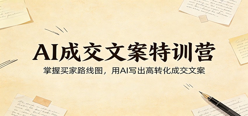 AI成交文案特训营：掌握买家路线图，用AI写出高转化成交文案|网创挖金社