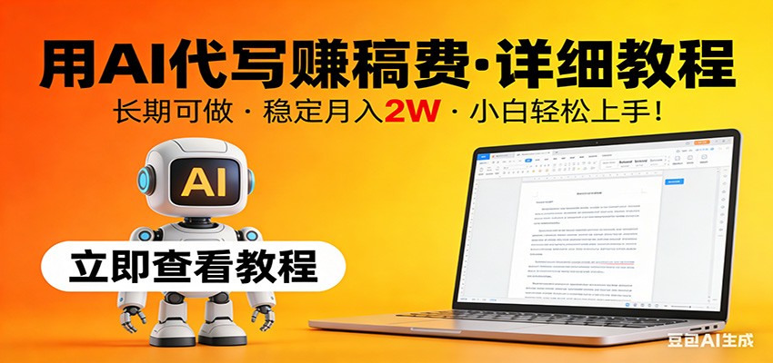 用AI代写赚稿费，详细教程，长期可做，稳定月入2W，小白轻松上手！|网创挖金社