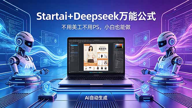 AI自动做电商详情页：Startai+Deepseek万能公式，不用美工不用PS，小白也能做|网创挖金社