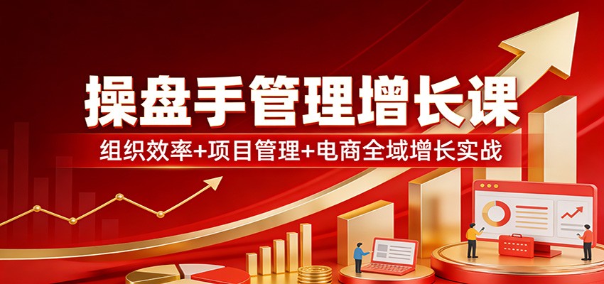 操盘手管理增长课：组织效率+项目管理+电商全域增长实战|网创挖金社