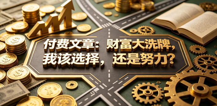付费文章：财富大洗牌，我该选择，还是努力？|网创挖金社